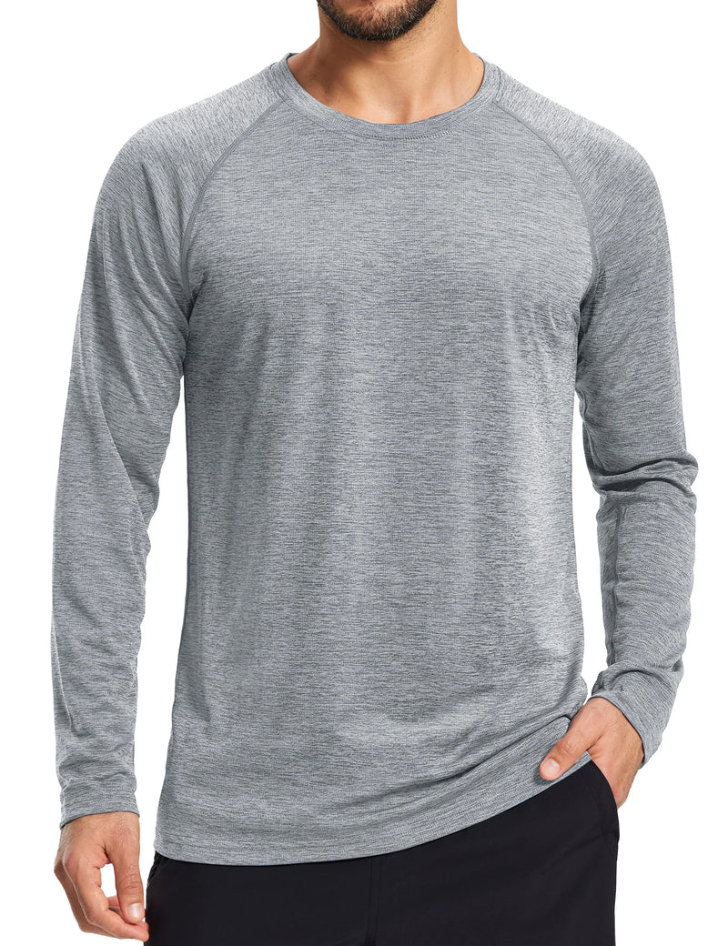 TACVASEN Men's UPF 50+ Sun Protection Long Sleeve T-Shirt Quick Dry Breathable Athletic Tee Running Fishing Hiking Workout
