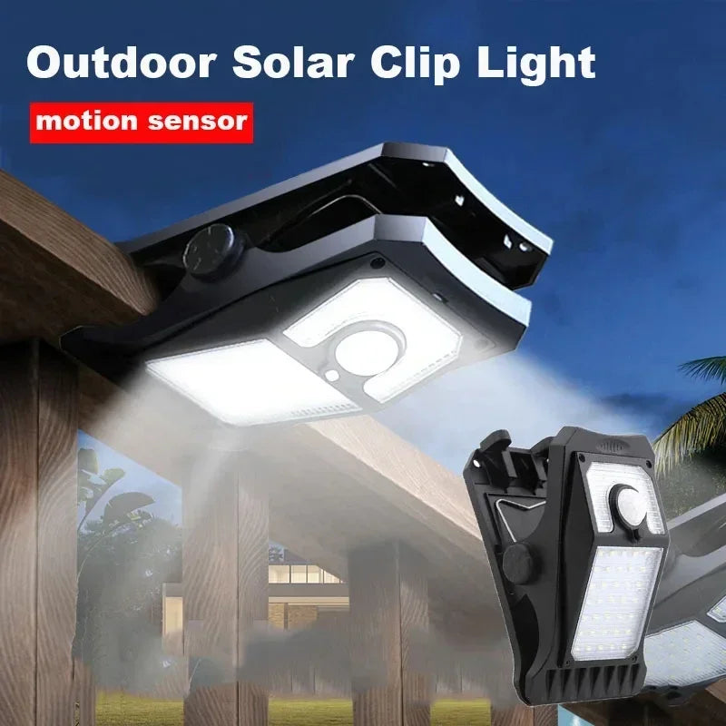 ភ្លើងបំភ្លឺផ្លូវ LED ដើរដោយថាមពលព្រះអាទិត្យ ភ្លើងចាប់សញ្ញាចលនា ភ្លើងសម្រាប់បោះតង់ ការពារទឹក IP65 សម្រាប់របង ជញ្ជាំង រានហាល តង់ រានហាល