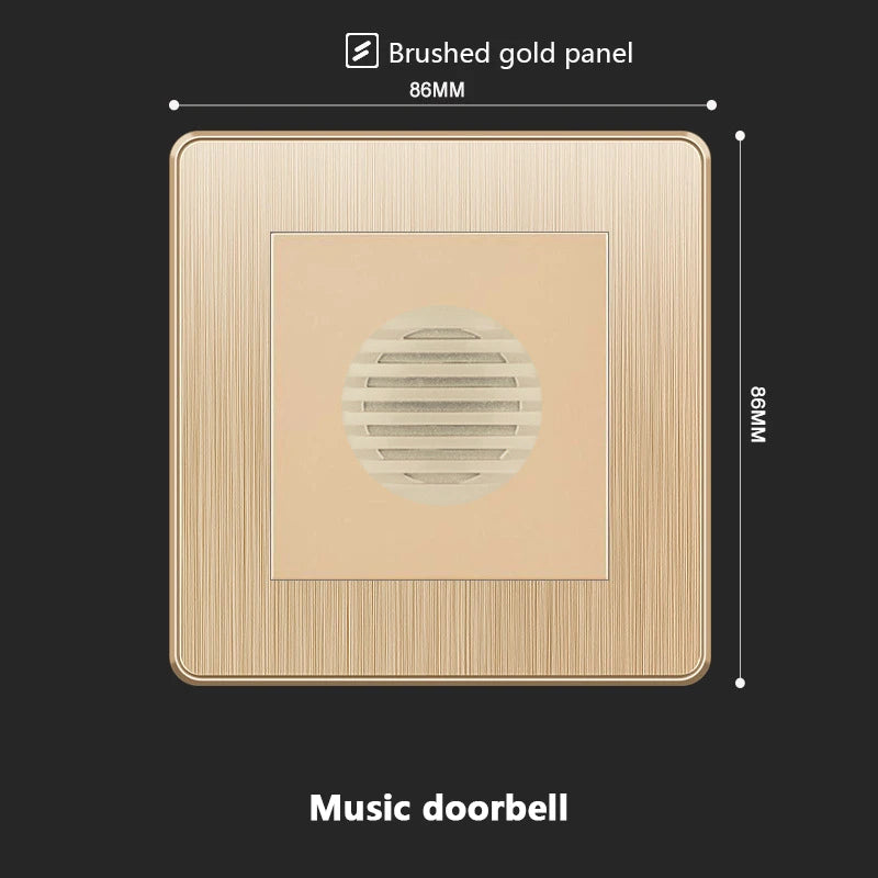 Wall Doorbell Switch Reset Push Button Wire drawing Panel,EU/UK/US/Standard Home hotel doorbell Automatic reset button switch 86