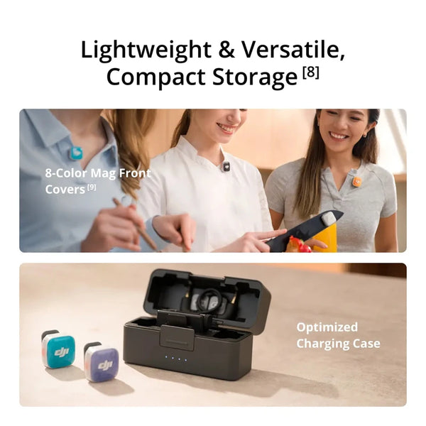 DJI Mic Mini 2S Wireless Microphone 28-Hour Internal Storage, 32-bit Float Internal Recording Two-Level Al Noise Canceling
