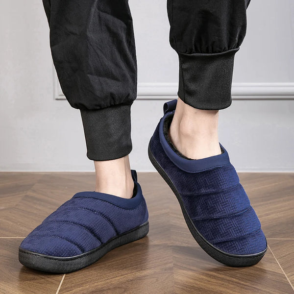 Men Big Size 46 47 Winter Slippers Plush Home Cotton Shoes Indoor Warm Shoes Room House Shoes Unisex Cheap
