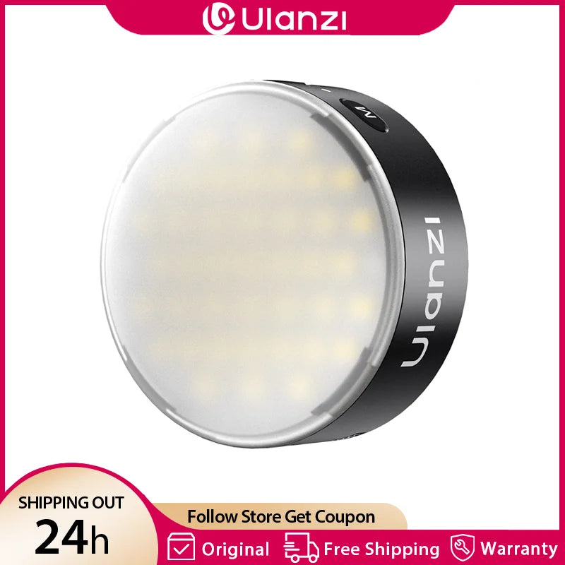 ភ្លើងពិលទូរស័ព្ទ Ulanzi MFL01 ខ្នាតតូច ម៉ាញេទិកចល័ត 2500-8500K ពន្លឺបំពេញពណ៌ពីរ ពន្លឺពិលសម្រាប់ Iphone 17 16 Android Vlog