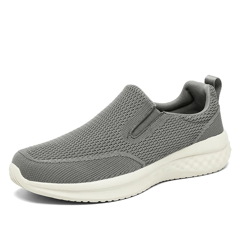 Men Walking Shoes Black Breathe Casual Fashion Mesh Shoes Lightweight Snug Easy Put on Take Off Daily Commuting Walking Shoes