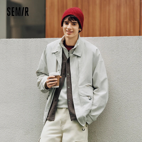 អាវបុរស Semir ទម្ងន់ស្រាល រលុង សម្លៀកបំពាក់ធ្វើការ មានហោប៉ៅច្រើន សម្រាប់ពាក់ក្រៅផ្ទះ រដូវស្លឹកឈើជ្រុះ ឆ្នាំ២០២៦ សម្លៀកបំពាក់ក្រៅធម្មតា ស្ទីលកីឡា ពាក់ប្រចាំថ្ងៃ