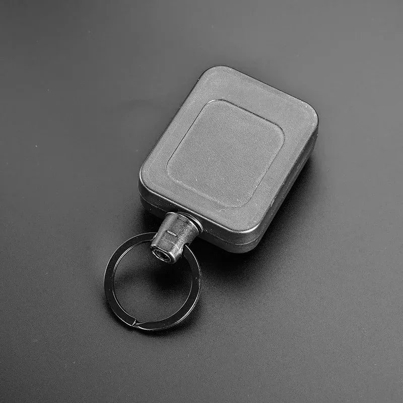 1pc Stainless Steel Rope Back Clip Key Chain Anti-theft Keychain Easy To Pull Telescopic Buckle Key Ring High Rebound Keyring