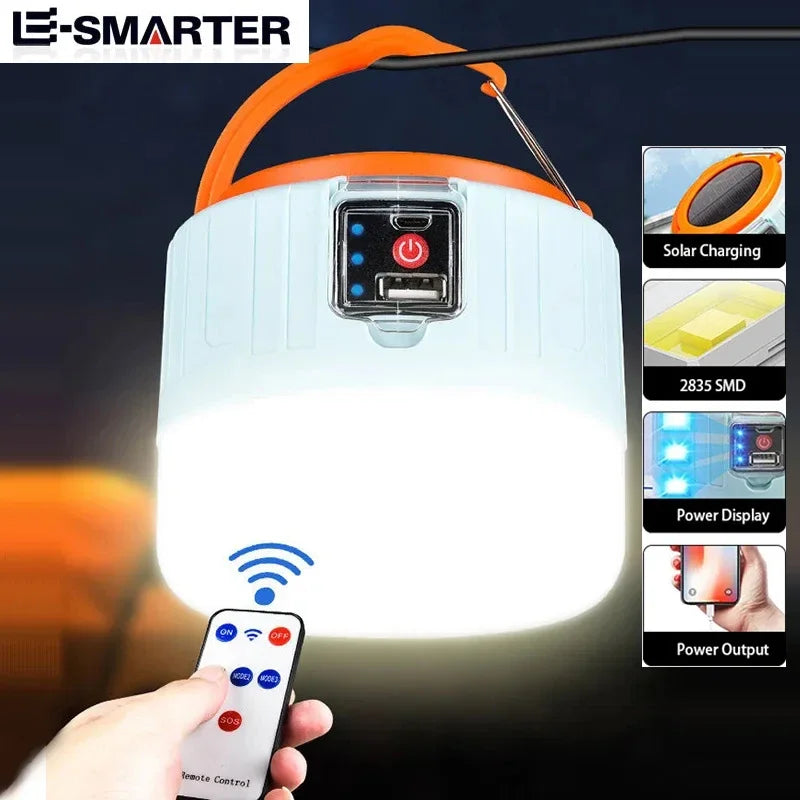 ភ្លើង LED ថាមពលខ្ពស់សម្រាប់បោះតង់ អំពូលភ្លើងអាចសាកបានតាម USB ចង្កៀងតង់ក្រៅផ្ទះ ចង្កៀងចល័ត ភ្លើងសង្គ្រោះបន្ទាន់ ភ្លើងសម្រាប់ឡើងភ្នំ BBQ