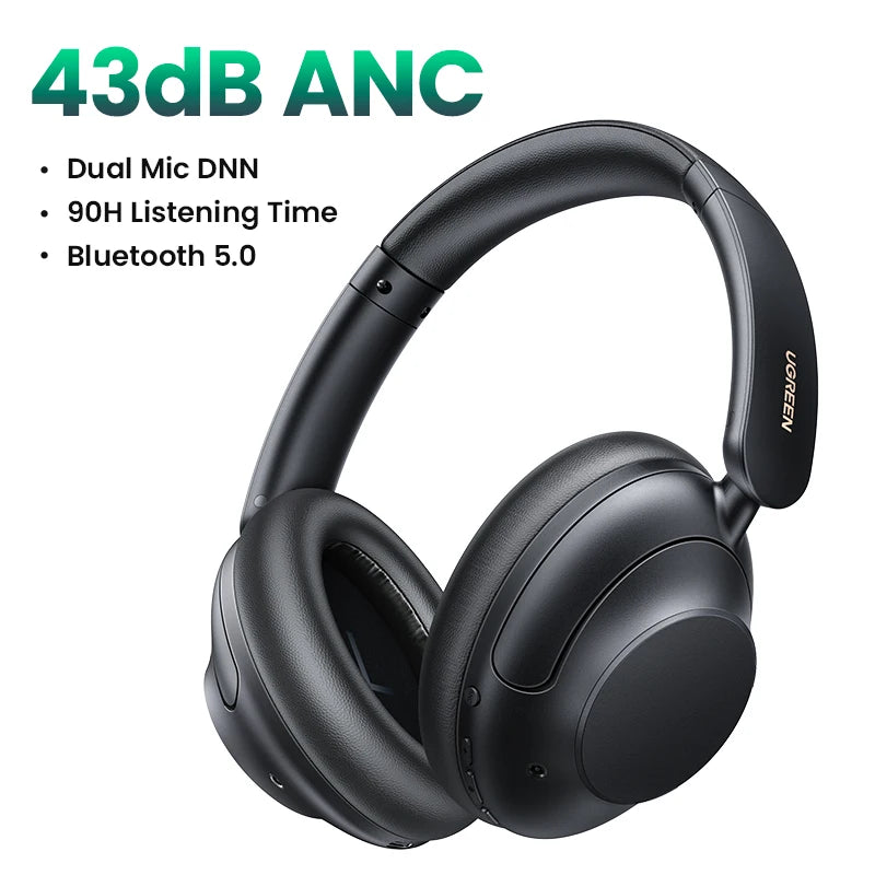 UGREEN Studio Pro Hybrid Active Noise Cancelling Headphones 48dB ANC  APP Hi-Res LDAC Sound Bluetooth Earphones Headset