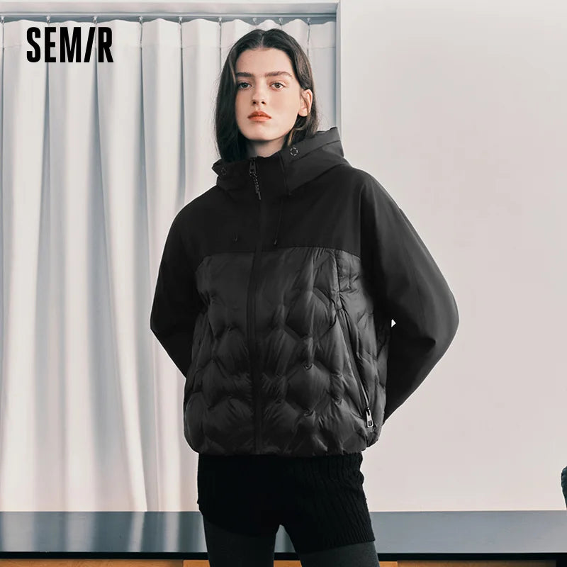 Semir Women Down Jacket Waterproof Windproof Stain Resistant Lightweight Build 90 Percent Down Fill Panelled Design 2026 Winter