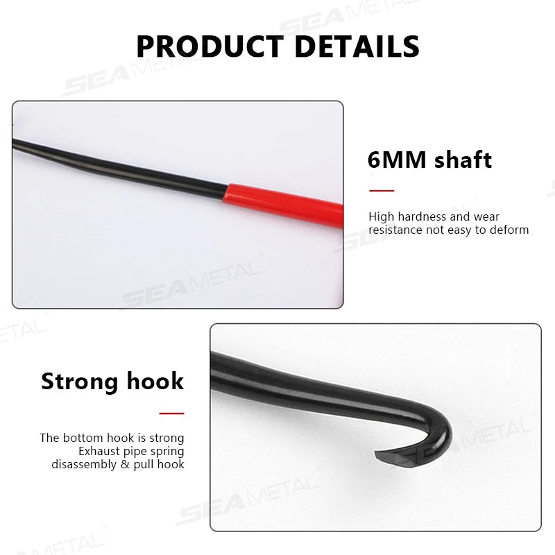 SEAMETAL T Shaped Handle Exhaust Pipe Spring Hook Car Motorcycle Exhaust Spring Puller Installer Hooks Spring Removal Tools