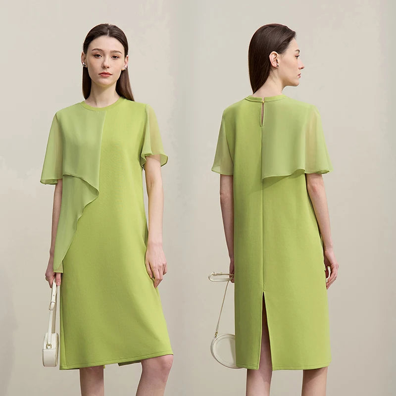 រ៉ូប Amii សម្រាប់នារី រដូវក្ដៅ ឆ្នាំ២០២៦ រ៉ូបថ្មី ធ្វើពីកប្បាស រំយោល រាងមូល រលោង សម្លៀកបំពាក់នារីឆើតឆាយ 12642048