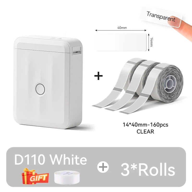 NIIMBOT D110 Thermal Label Printer Mini Portable Self-adhesive Label Maker With Tape for Home Similar to Dymo Labeling Machine