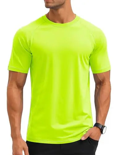 TACVASEN Mens Summer UPF 50+ Quick Dry T-Shirt Surf Swim Short Sleeve Shirts Athletic Performance Rash Guard Water Shirts Beach