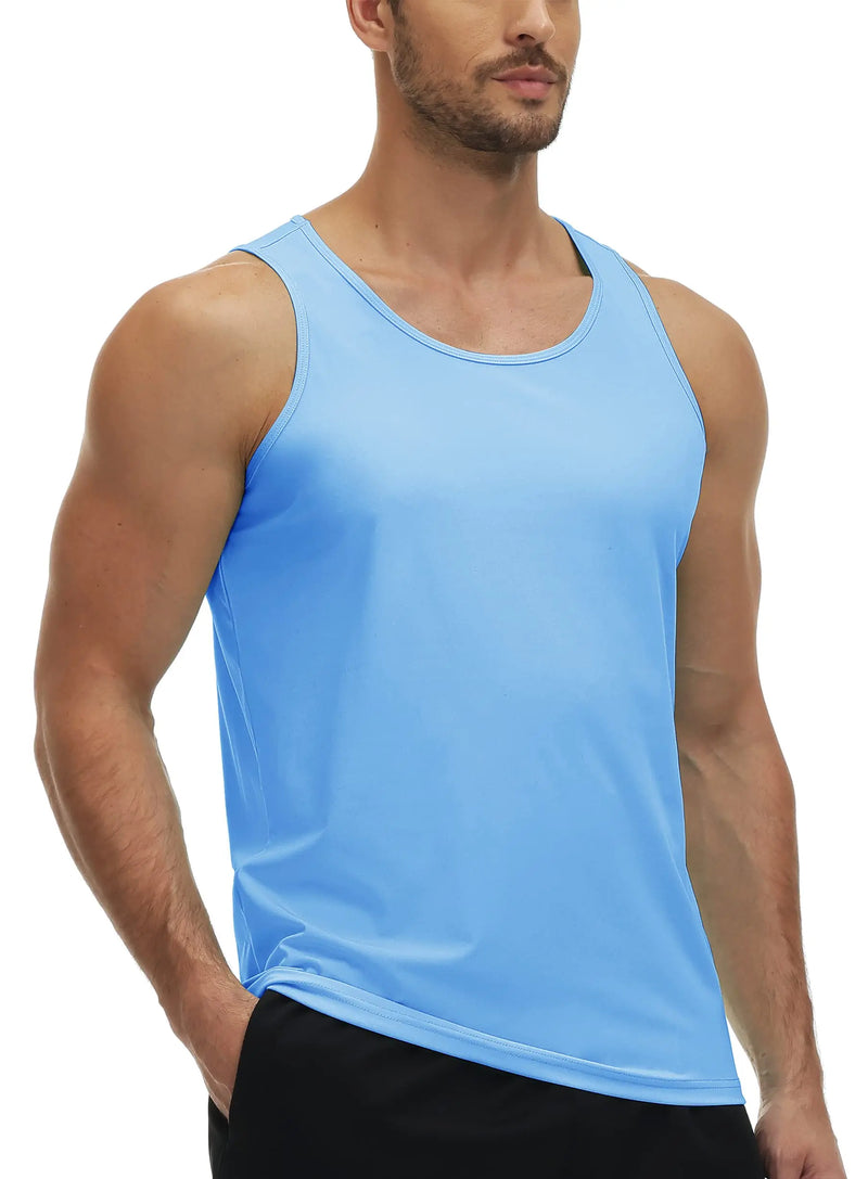 TACVASEN UPF50+ Tank Top Quick Dry Sleeveless T-shirts Mens Summer Gym Fitness Running Tee Sports Vest Swim Trainning tshirts