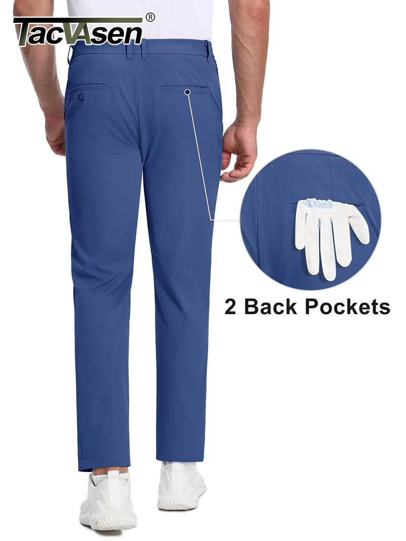 TACVASEN Mens Golf Stretch Dress Pants Staight Leg Quick Dry Water Resistant Lightweight Flat Front Work Pants Moisture Wicking
