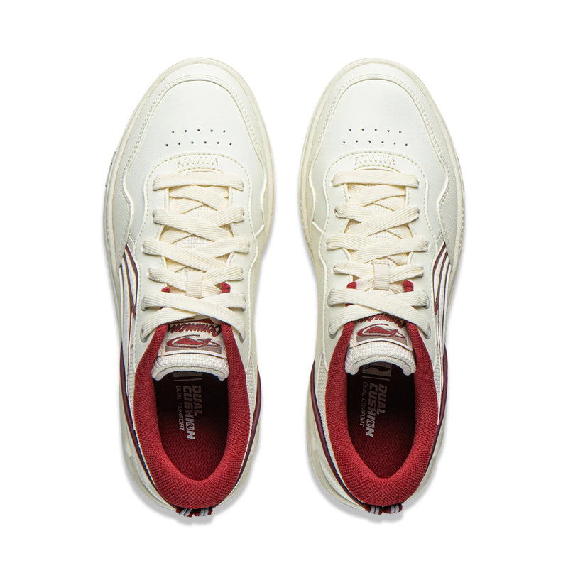 ស្បែកជើង Li-Ning ស្ត្រី COMMON 80S របៀបរស់នៅ ខ្នើយពីរ ទន់ ងើបឡើងវិញ មានផាសុកភាព ស្បែកជើងប៉ាតា LiNing បុរាណ ធម្មតា AGCW120