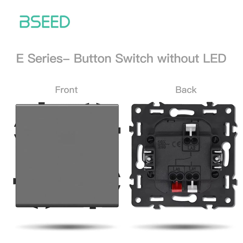 BSEED 1/2Gang Wall Button Switch USB Type-C Wall Socket Module Part Internet TV Telephone Socket Plastic Frame DIY Function Part