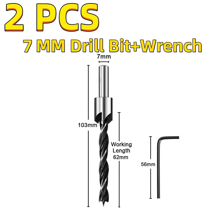 3mm-10mm HSS Countersink Drill Bit Set Reamer Woodworking Chamfer Drill Counterbore Pliot Hole Cutter Screw Hole Drill 7MM Silver