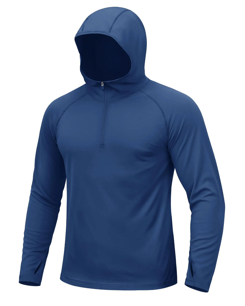 TACVASEN Mens 1/4 Zip UPF 50+ Shirts Sun Protection Running Surfing Athletic Shirt Lightweight Rash Guard Long Sleeve Hoodie
