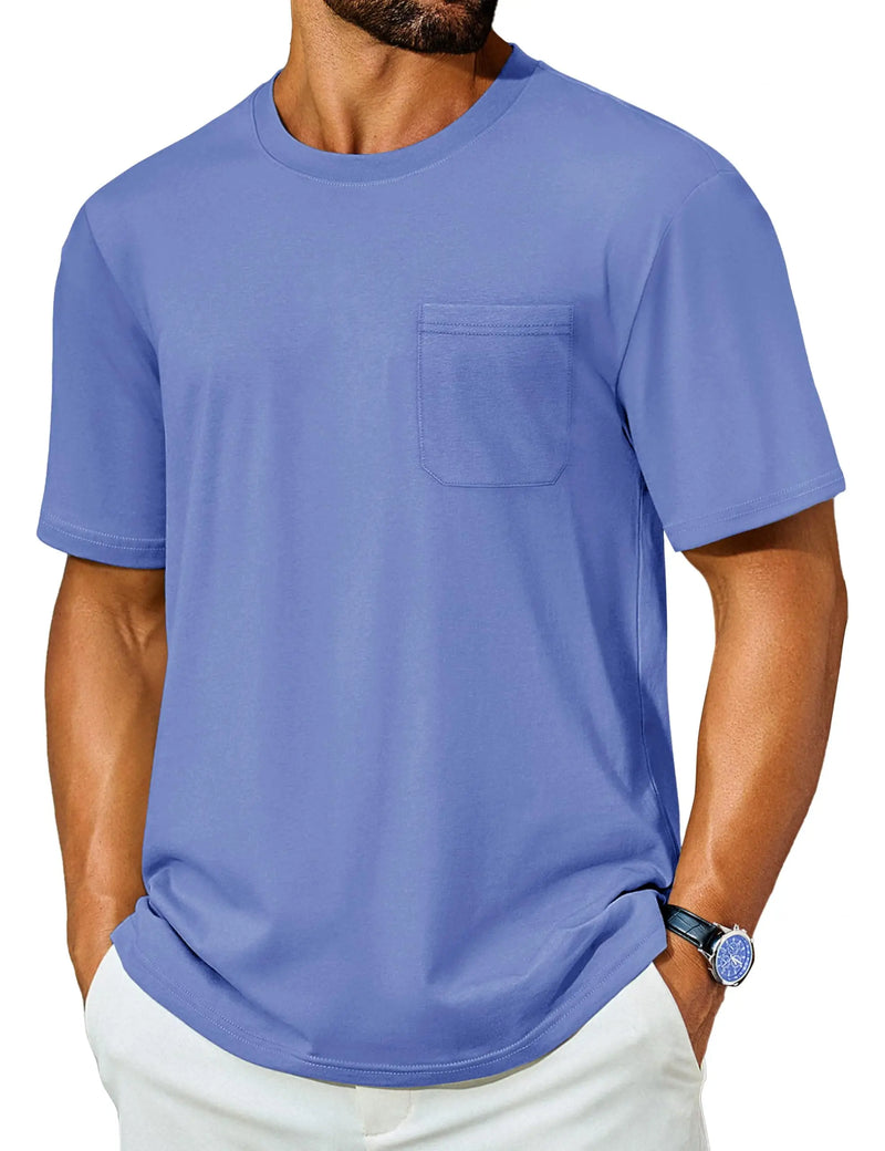 TACVASEN Men's Quick Dry T-Shirt UV Protection Short Sleeve Summer Tee With Pocket Breathable  Hiking Fishing Performance Top