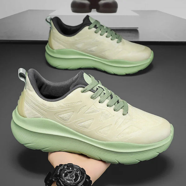 Men Women All White Thick Cushioned Running Shoes Lightweight Breathable Mesh Platform Sneakers Non Slip Athletic Walking Shoes