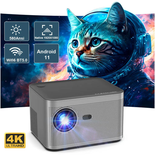Transpeed 580ANSI Android 11 Projector 4K 1920*1080P Wifi6 Allwinner H713 32G Voice Control Electronic Focus BT5.0 Home Projetor