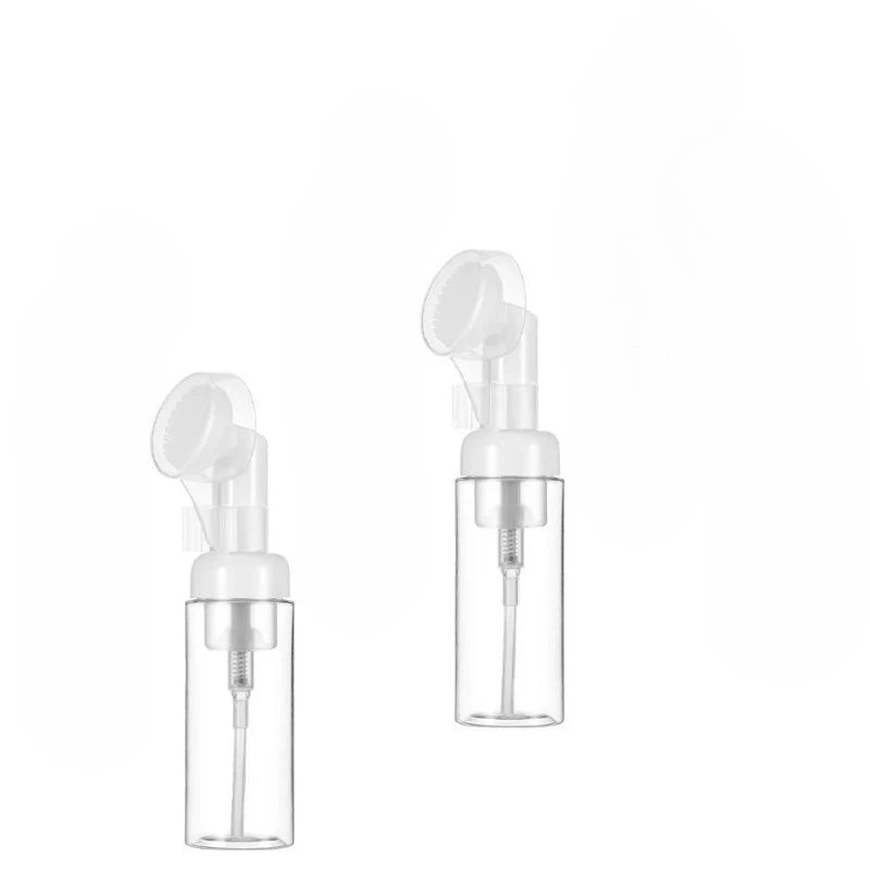 2pcs Mousse Face Wash Bottle - with Massage Cleaning Brush Head,Travel Bottle,Facial Cleanser Mousse Cosmetic Cleaning tool