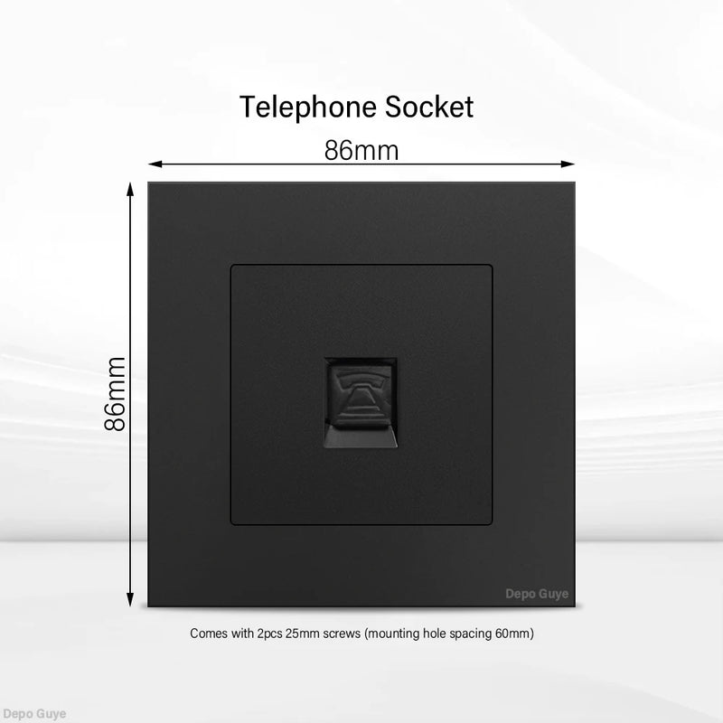 Black UK 13A Wall Socket with USB Type C 18W Quick Charge Plug Socket,Universal Wall power outlet 220V Electrical Light Switch