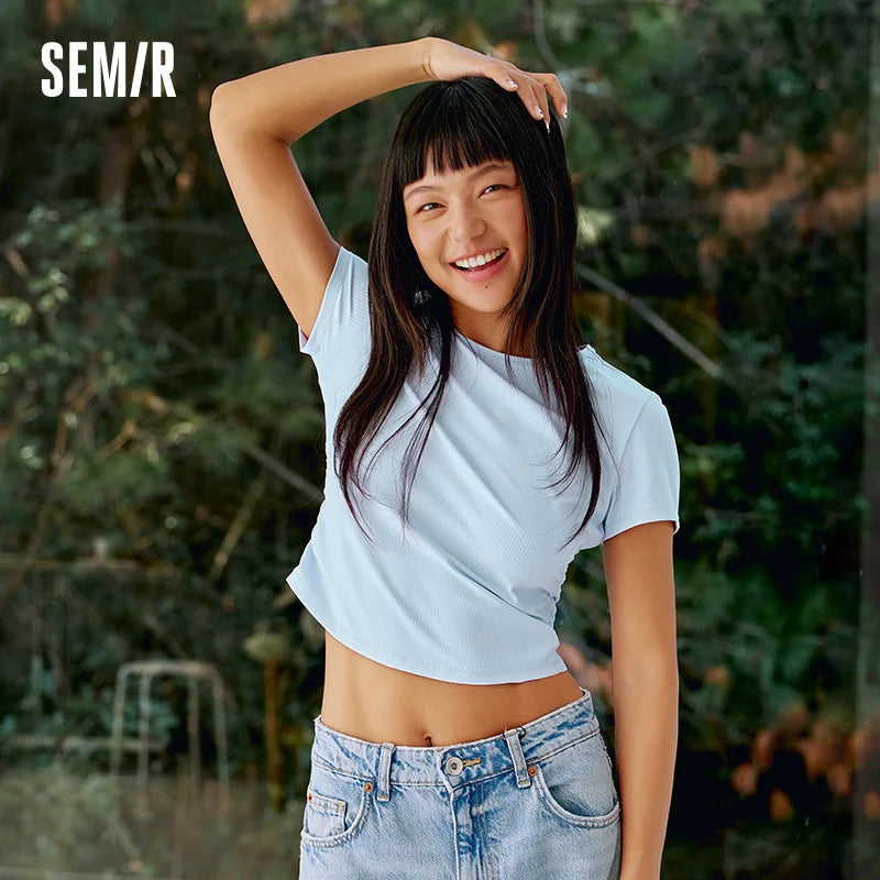 Semir Womens Tshirt 2026 Short Style Cool Feeling Slim Moisture Wicking Quick Dry Casual Soft