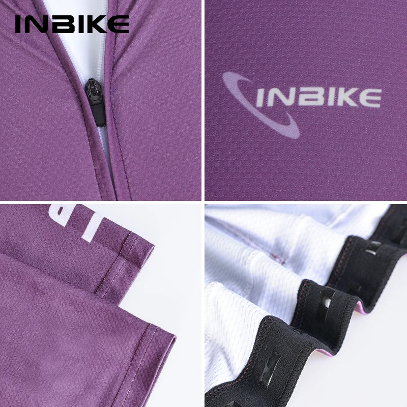 INBIKE Men's Road Cycling Jersey Quick-Dry Fabric with Mesh Bike Jersey for Mountain Biking Clothing with Pockets Lightweight