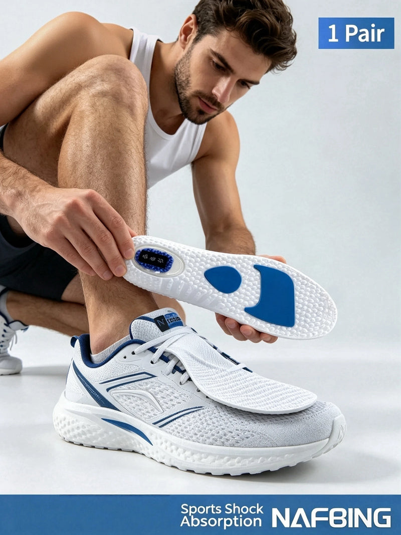 Men's Flower Shock Absorption Insole with Air Cushion for Comfortable Running, Sweat Absorption, and Soft Elasticity