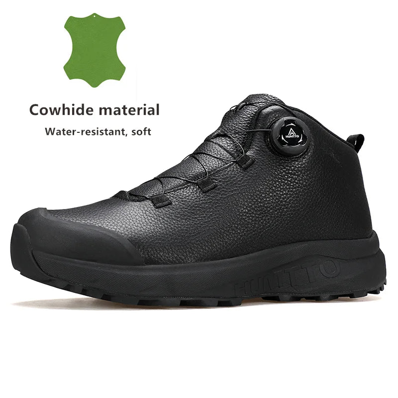 HUMTTO Hiking Shoes Winter Camping Men's Sports Shoes for Men Breathable Trekking Boots Man 2024 Leather Outdoor Safety Sneakers