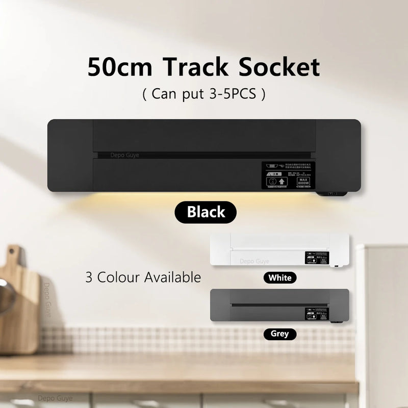 Induction lamp Wall Track Socket EU FR Italy Israeli UK Standard Home Office Electric Socket Removable Plugs Adapter USB C Ports