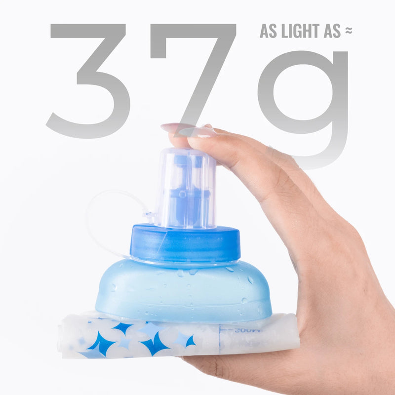 WRELS Collapsible Water Bottle Soft Flask Leak Proof BPA Free Hydration Bottle Ultralight Running Hiking Cycling Squeeze Bottle