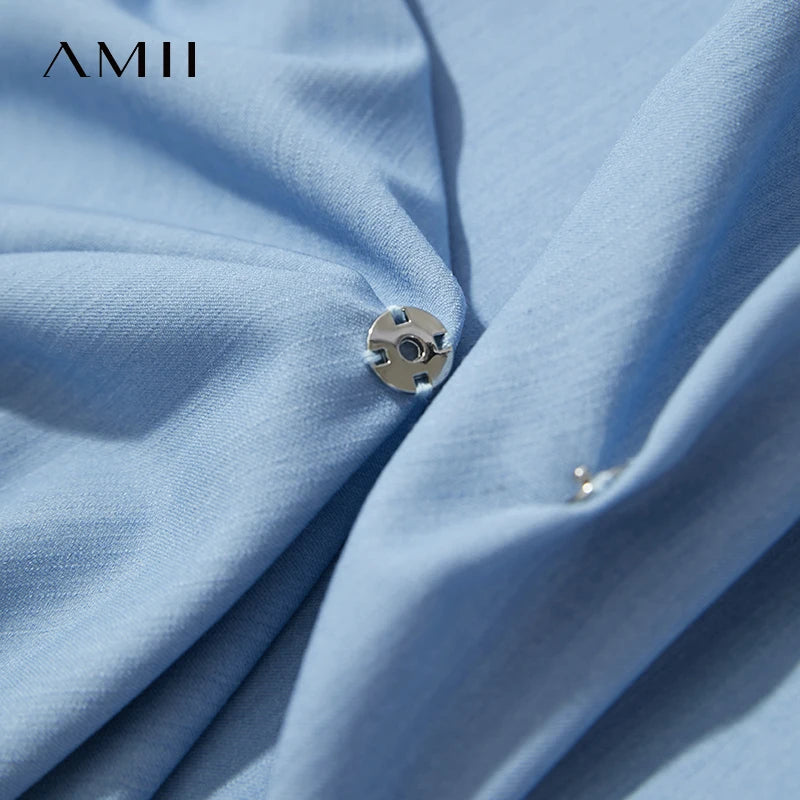 រ៉ូប Amii Minimalism Casual រដូវក្តៅឆ្នាំ ២០២៦ វិស្សមកាលថ្មីសម្រាប់នារីការិយាល័យ រ៉ូប A-Line ដៃខ្លី រលុង 12542075