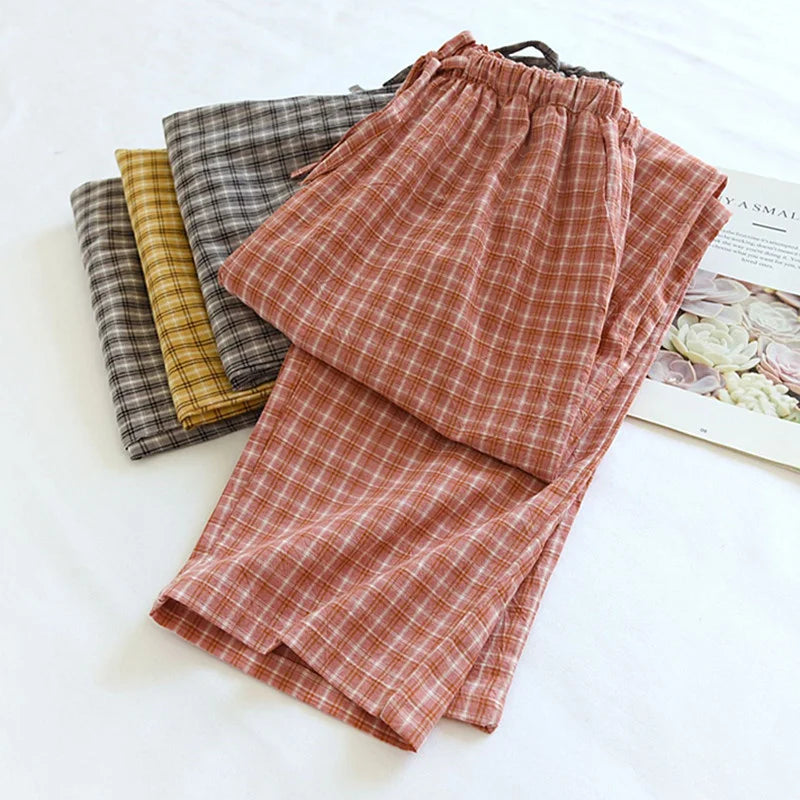 ខោ pajama ធម្មតា ខោ pajama កប្បាសសុទ្ធថ្មី និទាឃរដូវ រដូវស្លឹកឈើជ្រុះ ស្លៀកនៅផ្ទះ ខោ pajama សម្រាប់ស្ត្រី ឬបុរស ខោ pajama ខោ pajama