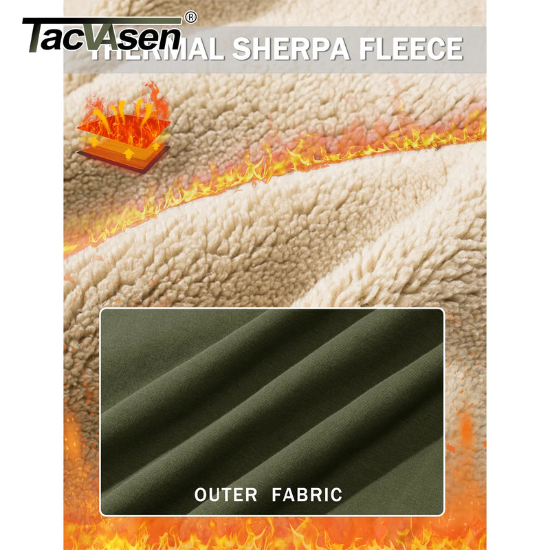 TACVASEN Mens Turtleneck Fleece Sweatshirts Casual Quarter Zip Sherpa Lined Sweatshirt Running Sports Hoodie Pullovers Tops Male