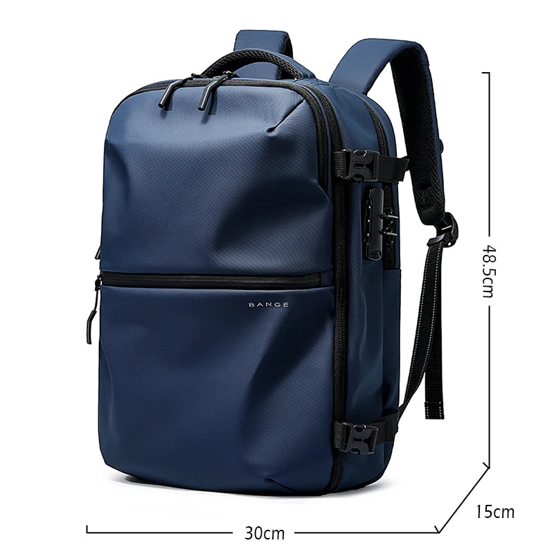 BANGE Anti-Theft Vacuum Compression Backpacks Men Travel Backpack Lock Bag Large Capacity 16 Laptop Bags For School Cabin Bags