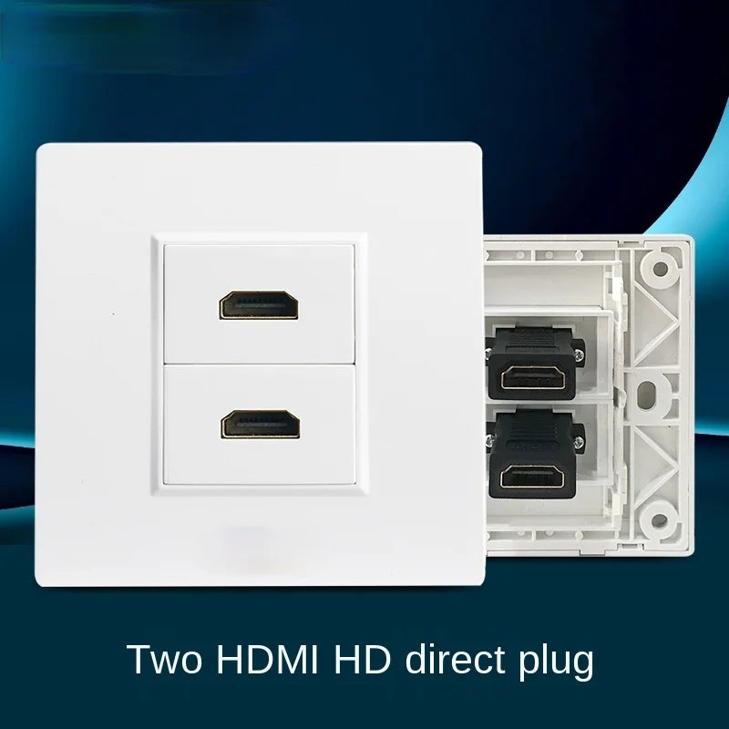 Embedded Multimedia Panel 4K HD Cable HDMI Video Digital TV Socket Plug directly into HDMI Socket,TV Network Cable Exit ,86mm