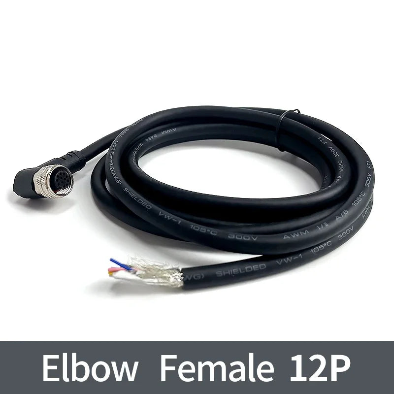 2Meters M12 sensor connector waterproof cable plug Male&Female 4 5 8 12Pin PVC Integrated injection molding M12 connectors