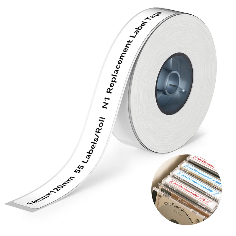Niimbot N1/B18 PET Label Paper 2 Rolls Scratch-Resistant Tapes Carbon Ribbon Sticker Keep 8-10 Years For Portable Label Printer