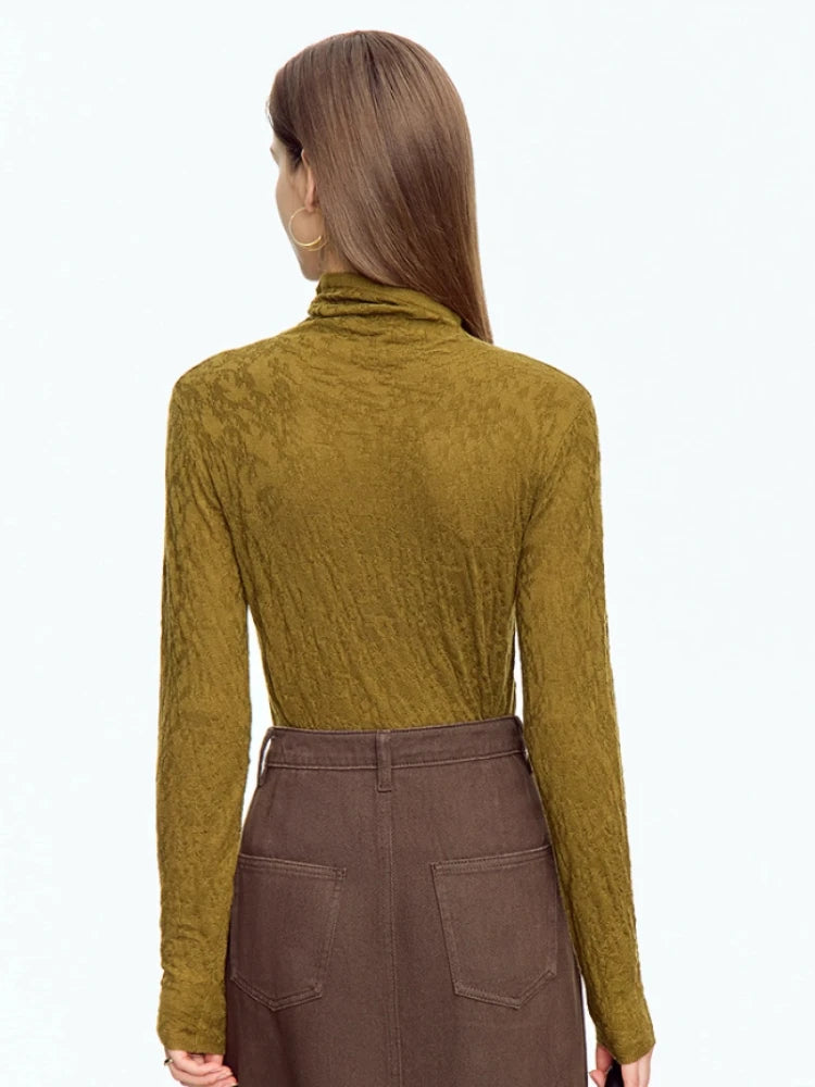 អាវយឺត AMII Turtleneck អាវយឺតដៃវែងសម្រាប់ស្ត្រីឆ្នាំ ២០២៦ រដូវរងាថ្មី Pullover ប៉ាក់ស្លីមកំពូលស្ត្រី ១២៥២៤១២៨