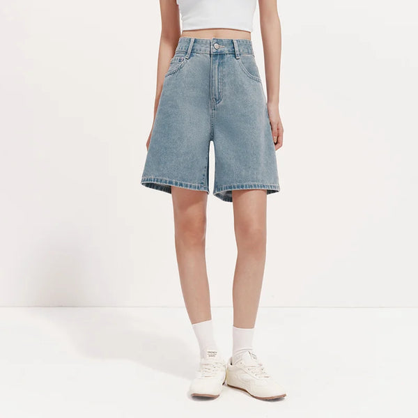 ខោ Semir សម្រាប់នារី ខោ Denim ត្រជាក់ មានអារម្មណ៍ប្រឆាំងនឹងបាក់តេរី រចនាបទ Vintage រាងអក្សរ A ជើងត្រង់ អាវធម្មតាសម្រាប់រដូវក្តៅ ឆ្នាំ២០២៦