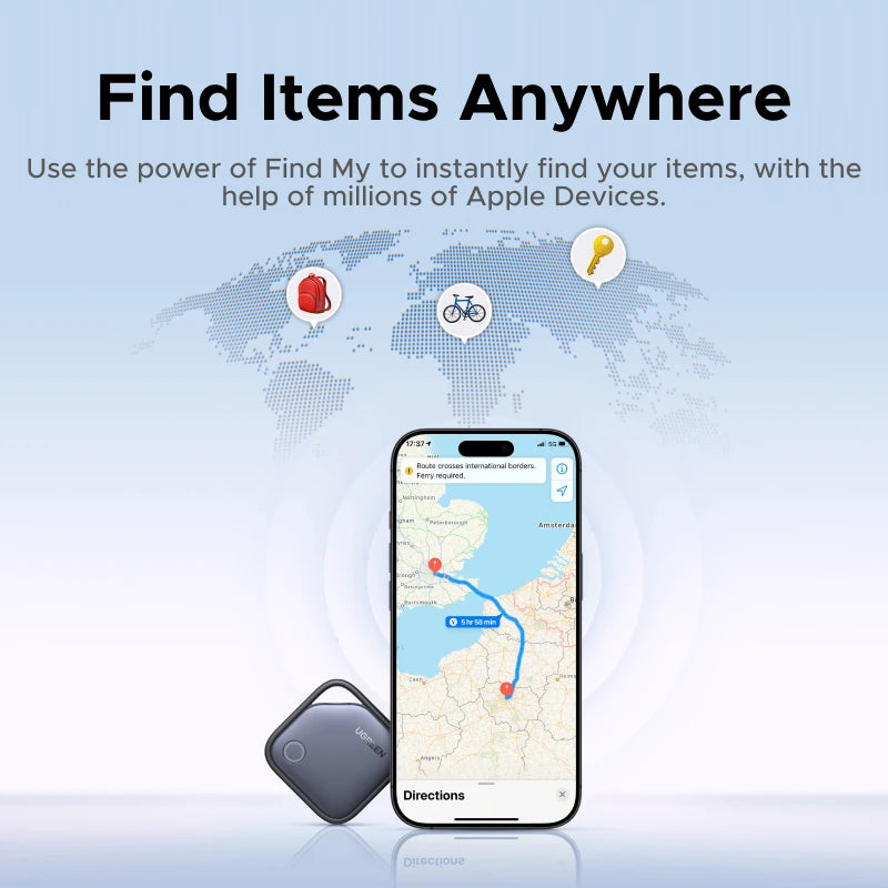 UGREEN Smart Tag Bluetooth Tracker, Keys Finder Item Locator SmartTag Up to 2 Year Battery For iPhone Apple Find My (only IOS)