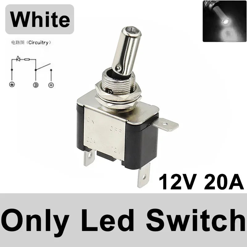 Auto Car Boat Truck Illuminated Led Toggle Switch With Safety Aircraft Flip Up Cover Guard 12V20A transparent