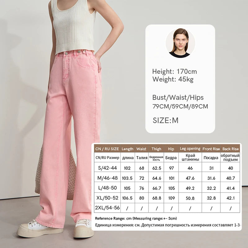 ខោខូវប៊យ AMII Minimalist សម្រាប់នារី រដូវស្លឹកឈើជ្រុះ ឆ្នាំ២០២៥ ខោជើងត្រង់បែប Retro ថ្មី ងាយស្រួលស្លៀក ខោកប្បាសពណ៌សុទ្ធ សម្រាប់ធ្វើដំណើរ 12542026