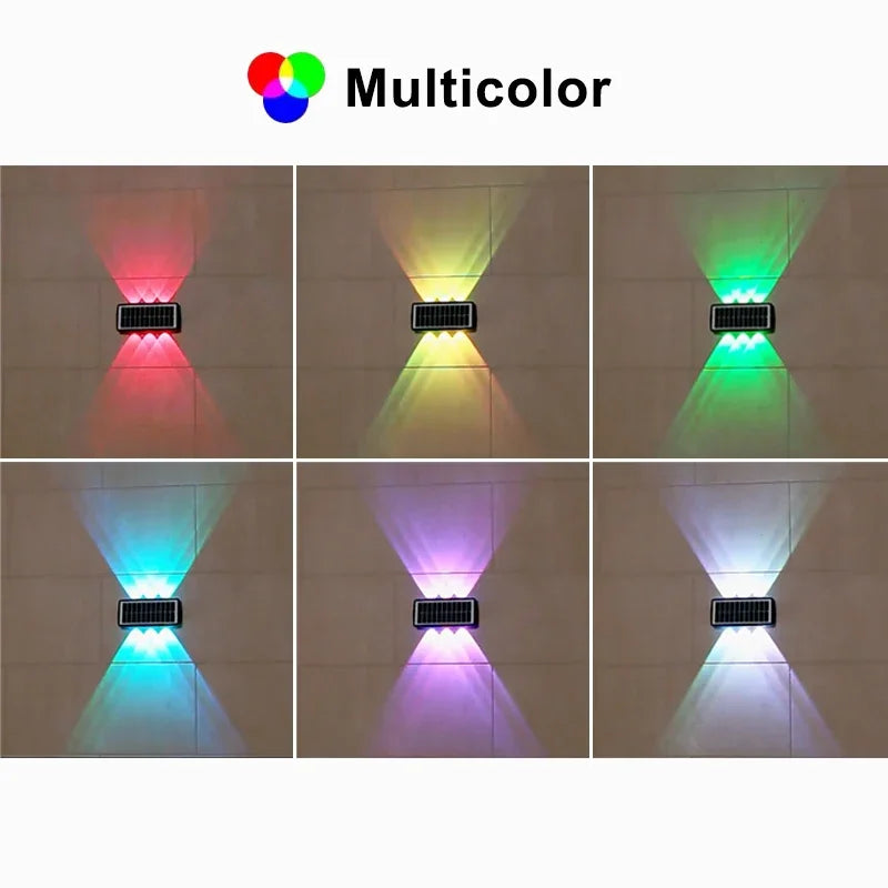 1/2 PCS Solar LED Spotlight Outdoor Waterproof Upper And Lower Lighting Solar Powered Streetlight for Balcony Courtyard Garden