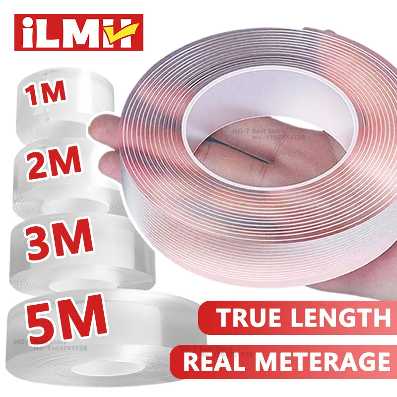 កាសែត iLMH 1m 2m 3m 5m កាសែតពីរជាន់ ស្អិតណាណូធ្ងន់ កាសែតជែលថ្លា ការពារទឹក សម្រាប់បិទជញ្ជាំង កំរាលព្រំ ព្យួររូបភាព