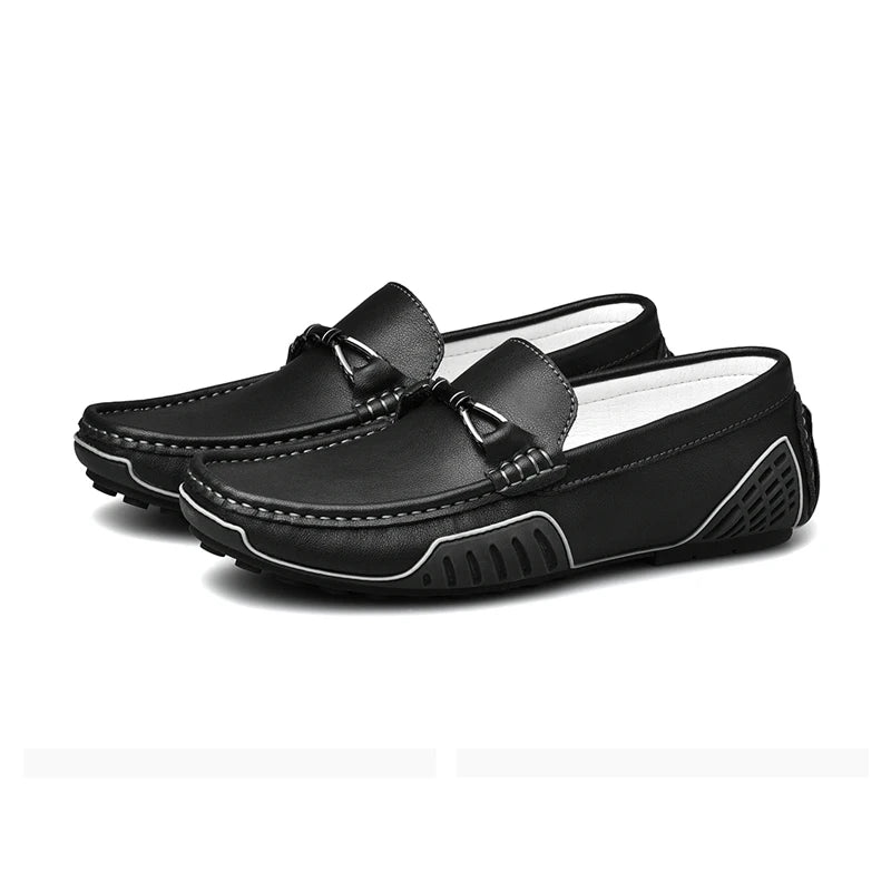 Spring Autumn Mens Casual Loafers Men Leather Shoes Slip On Luxury White Black Loafer Shoes Size 38-44 Dropshipping
