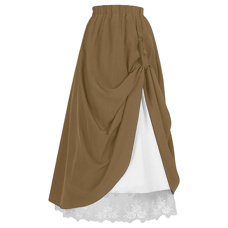 European and American Retro-Style Women's Red Fitted Midi Skirt—Perfect for Parties, Dancing, or Cosplay. 2026-2027