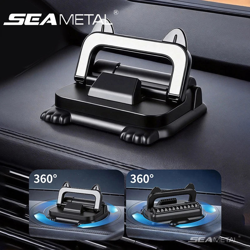 SEAMETAL Universal Car Phone Holder 2-in-1 Temporary Car Parking Number Plate Rotatable GPS Navigation Stand for Car Accessories